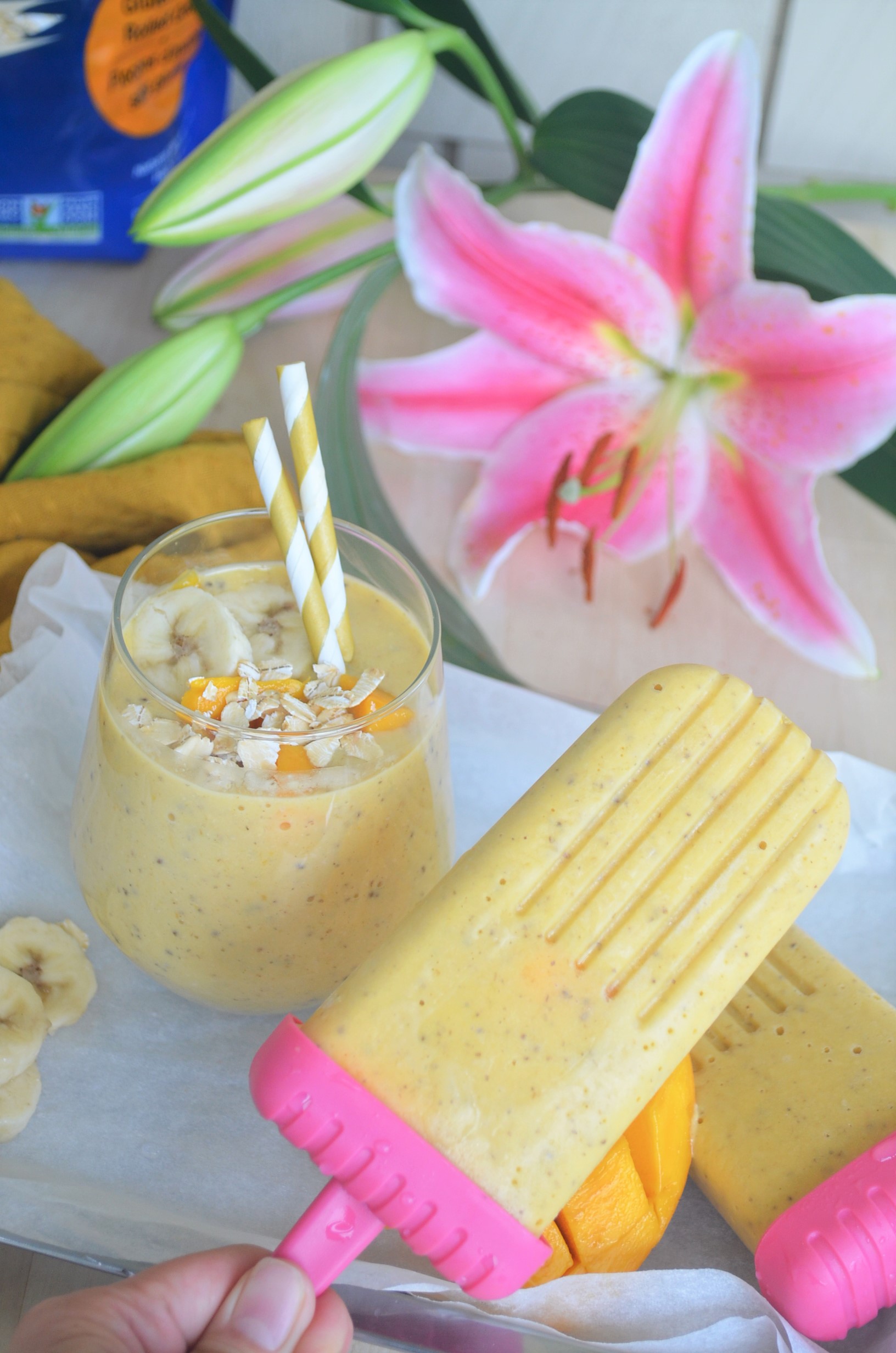 Small Batch Banana and Mango Popsicle
