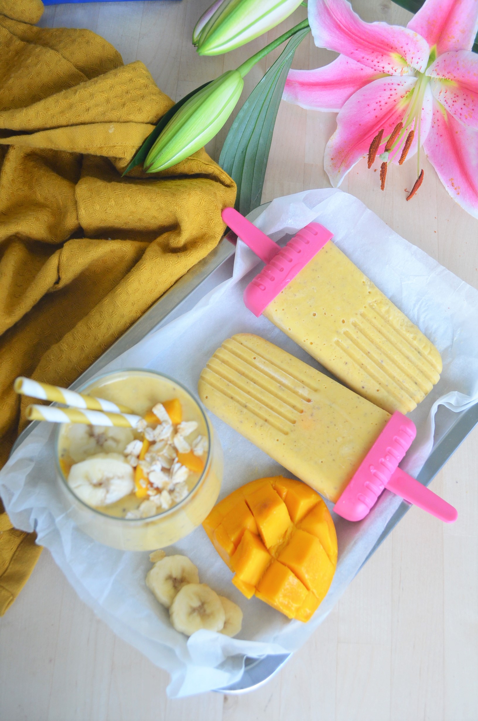 Small Batch Overnight Mango Oatmeal Popsicle