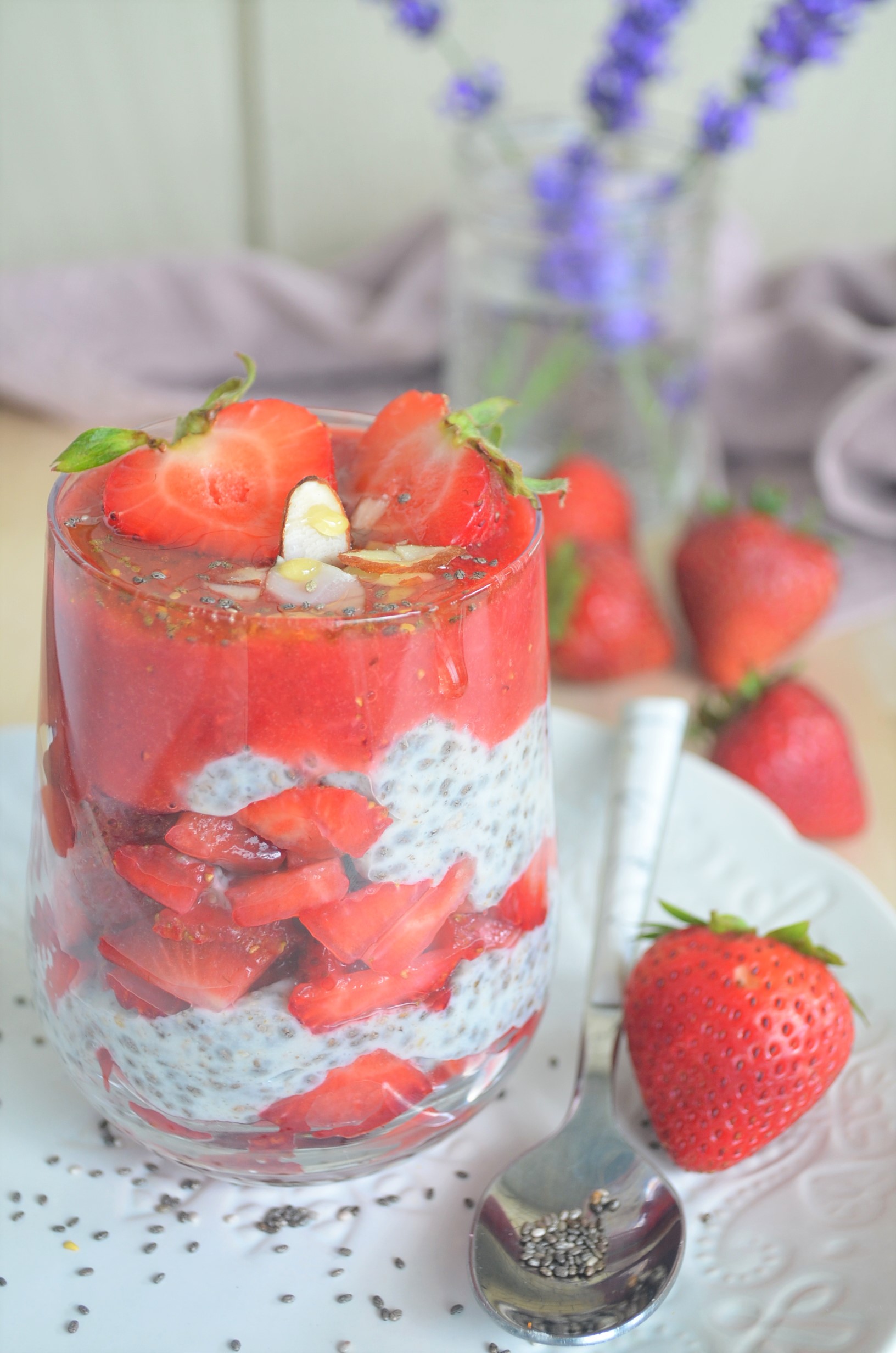 Strawberry Chia Seed Pudding For One