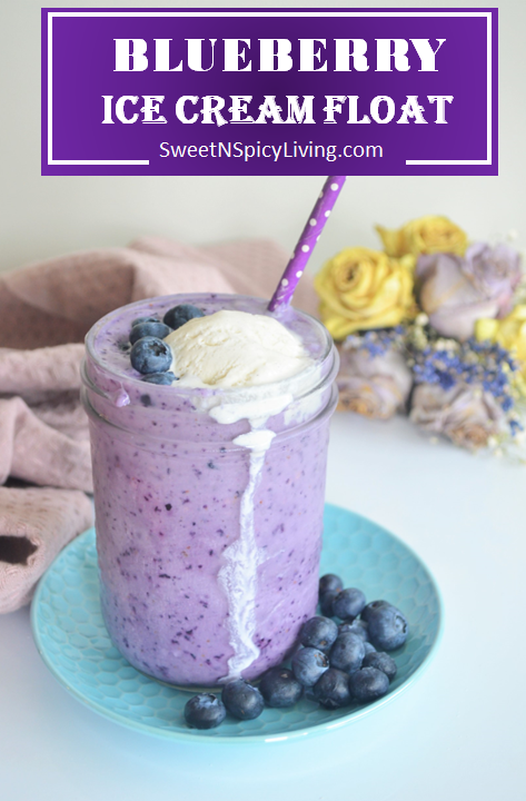 Single Serving Blueberry Ice Cream&nbsp;Float