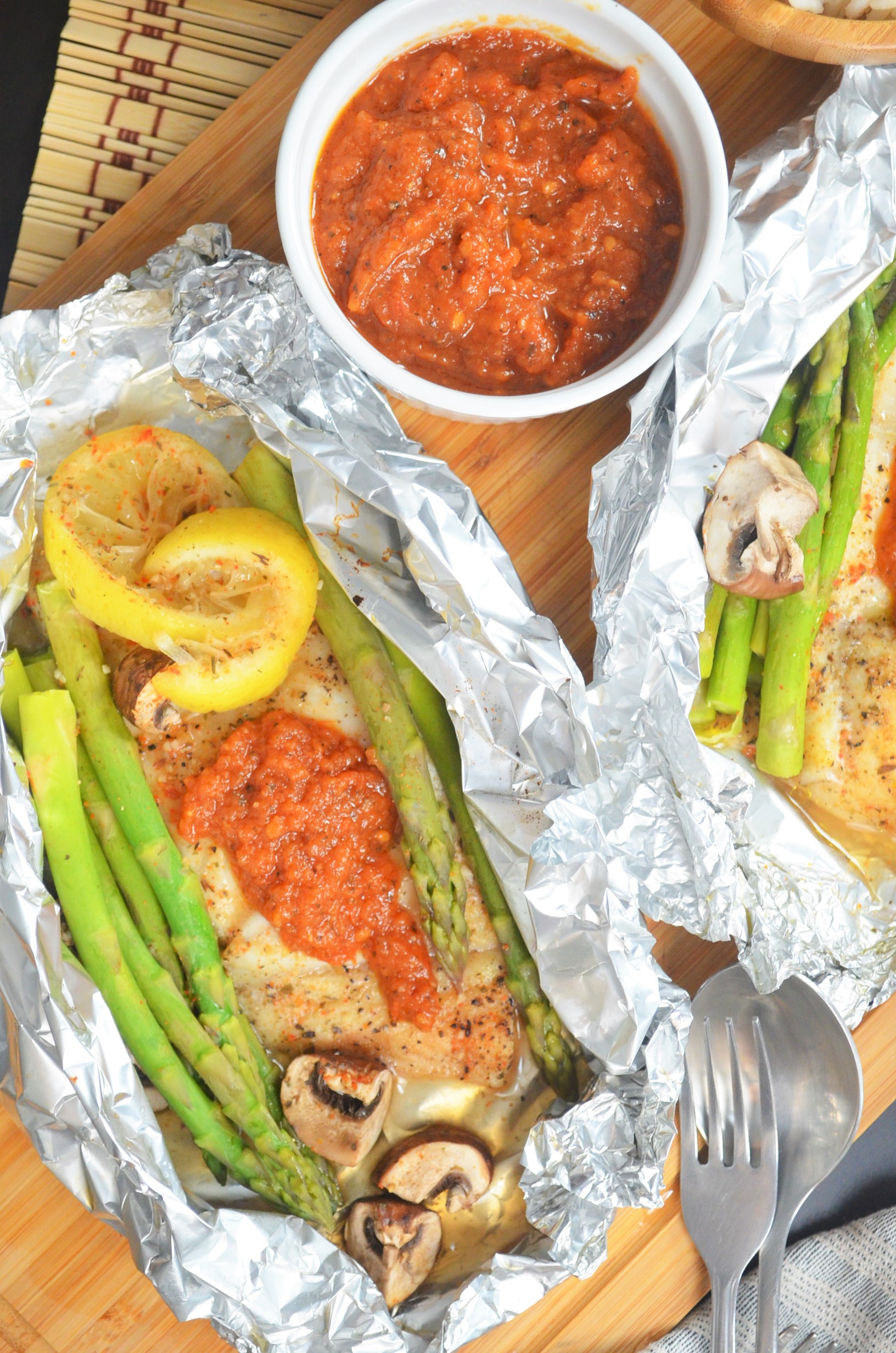 Foil Pack Asparagus & Basa Fillet