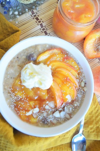 One Serving Peach Oatmeal