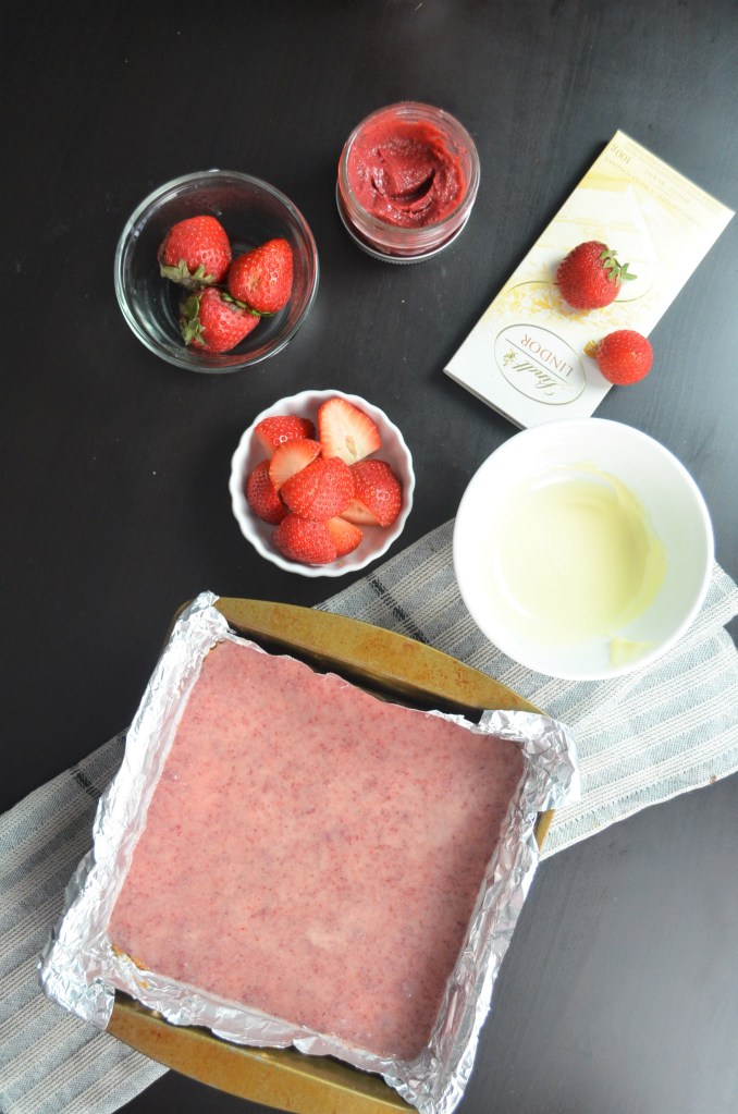 Ingredients for Strawberry White Chocolate Shortbread