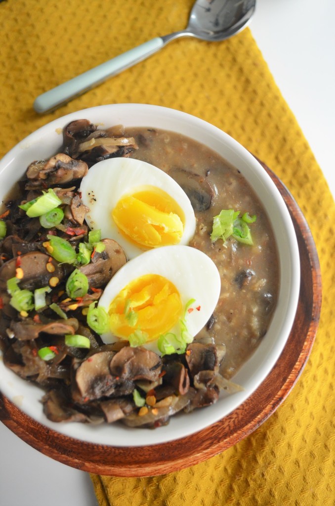Savory Mushroom and Egg Oatmeal
