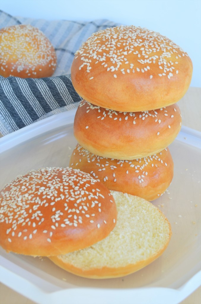 Small batch Brioche Hamburger Buns By SweetNSpicyLiving