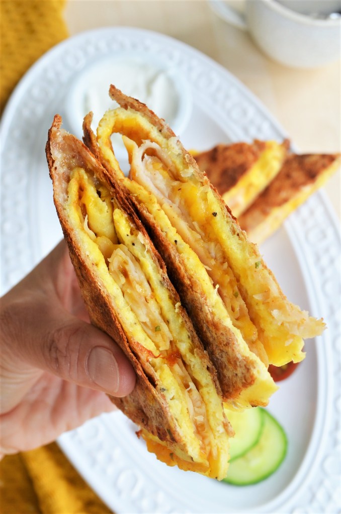 Small Batch Egg Ham Cheese Quesadilla