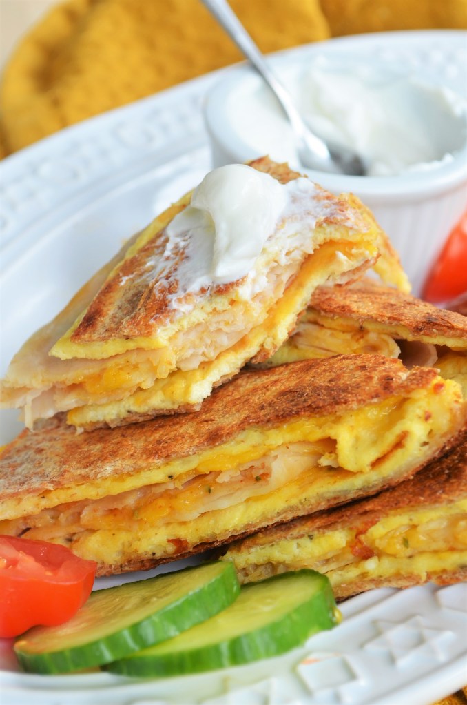 Single Serving Egg Ham Cheese Quesadilla