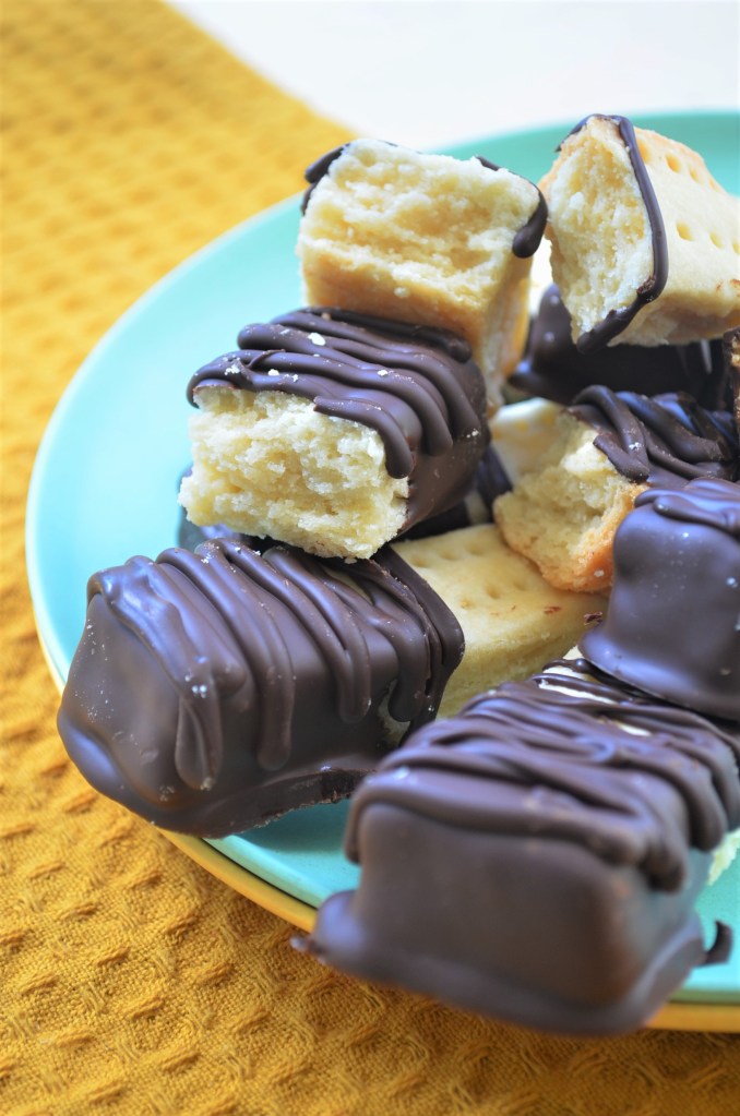 Small Batch Chocolate Dipped Shortbread Cookie