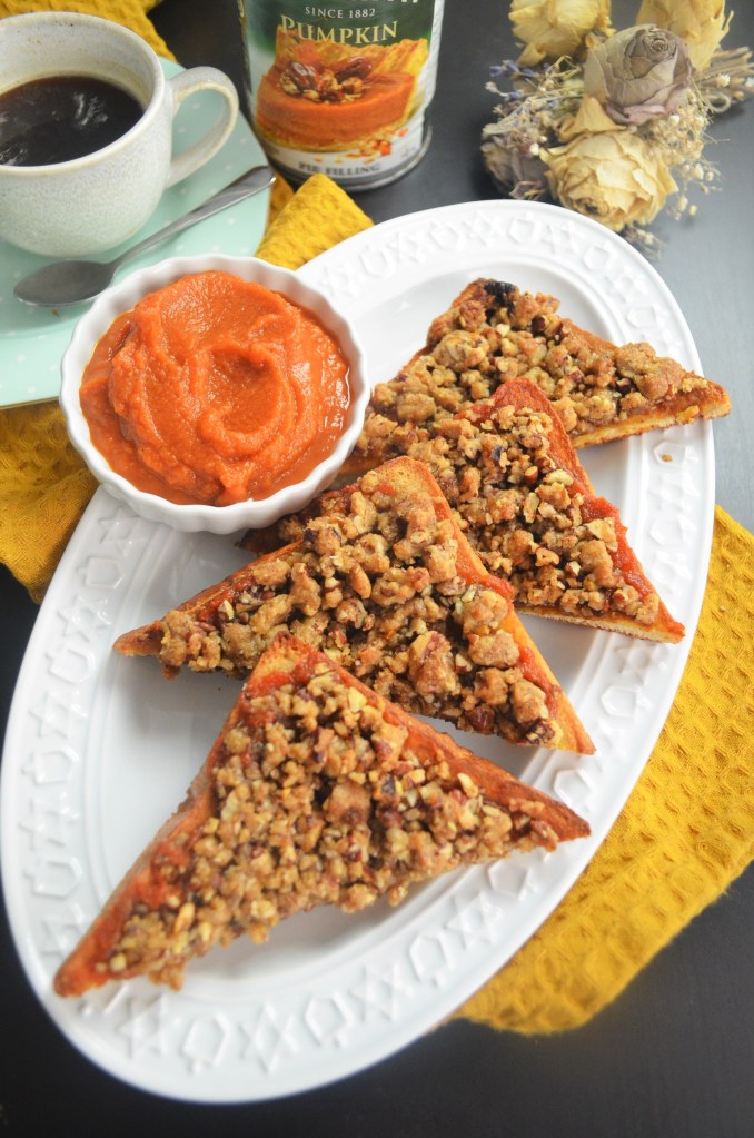 Small Batch Pecan Crumble Pumpkin French Toast