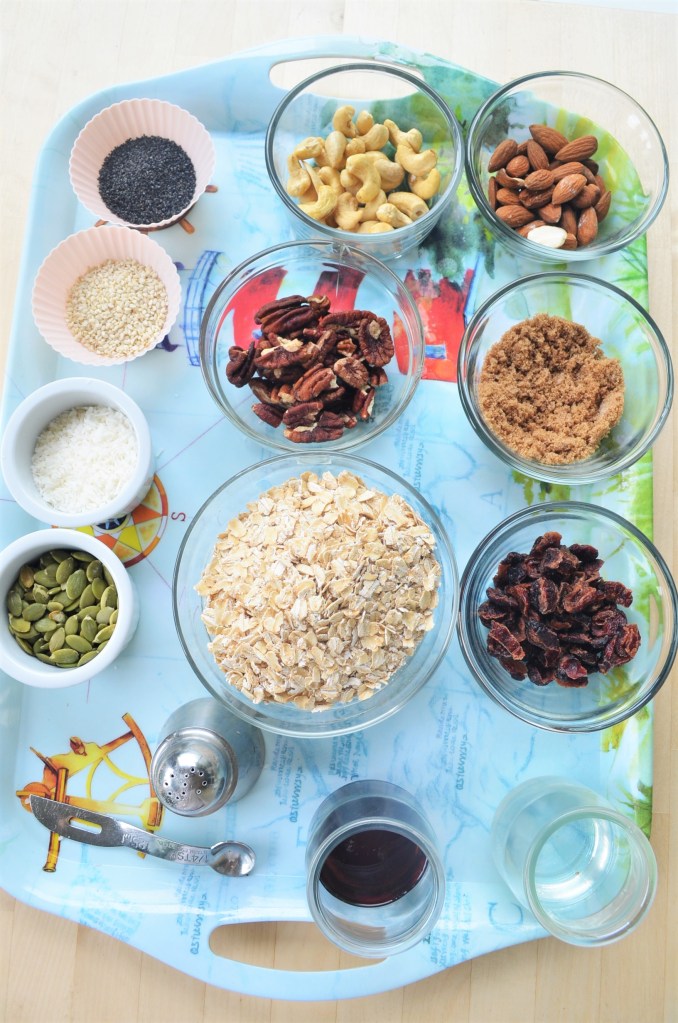 Homemade Nutty Granola Ingredients