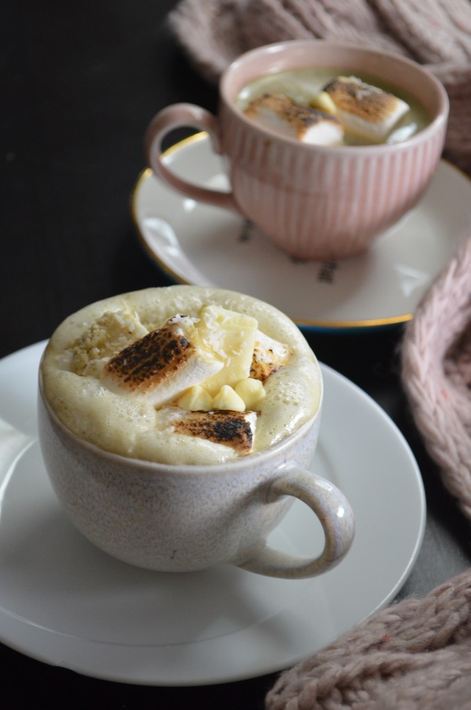 Matcha Coconut White Hot Chocolate By SweetNSpicyLiving