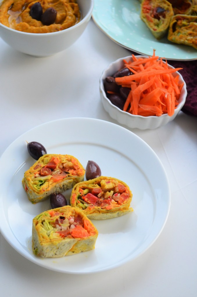 Roasted Veggie and Hummus Tortilla Wrap