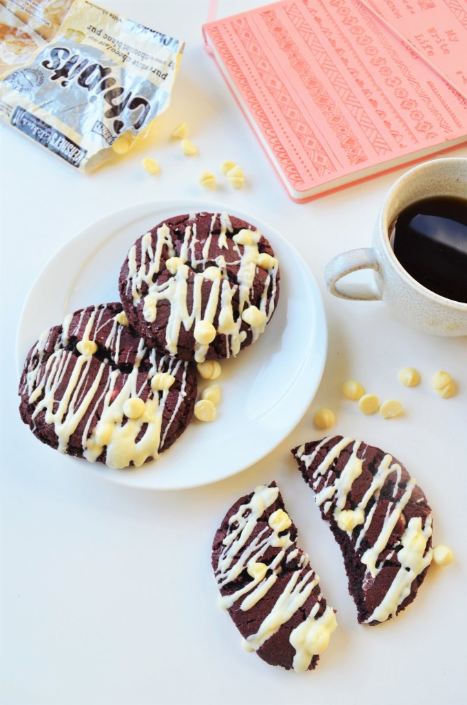 Small Soft and Chewy Red Velvet White Chocolate Chip Cookie