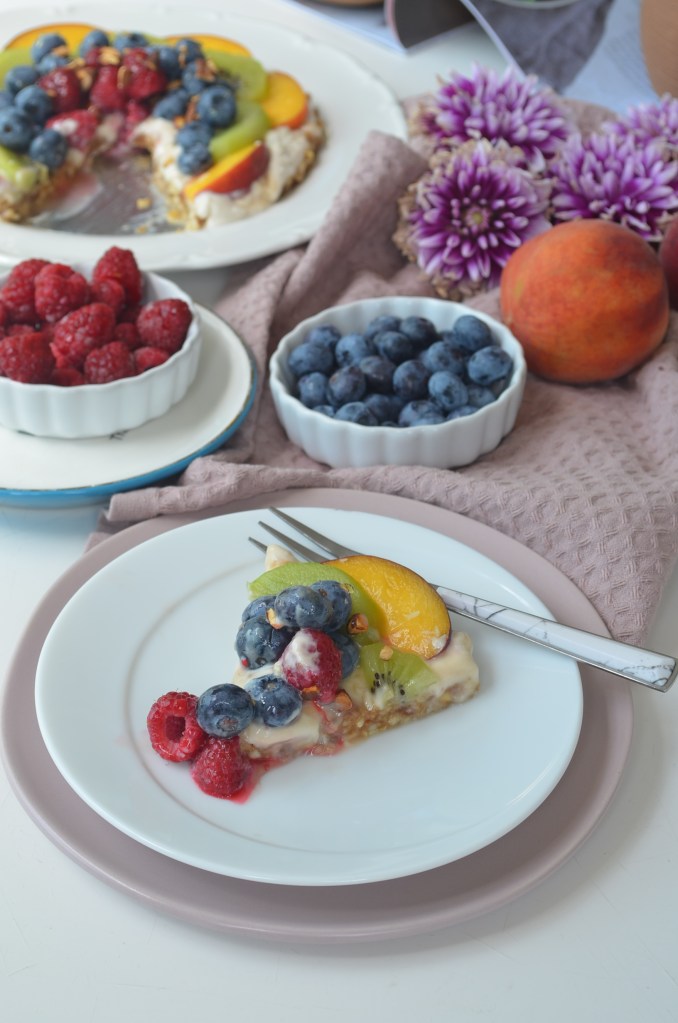 No Bake Dates and cashew Fruit Tart