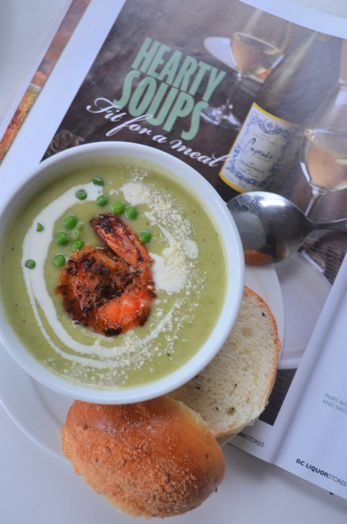 Prawn in Potato and Green Pea Soup