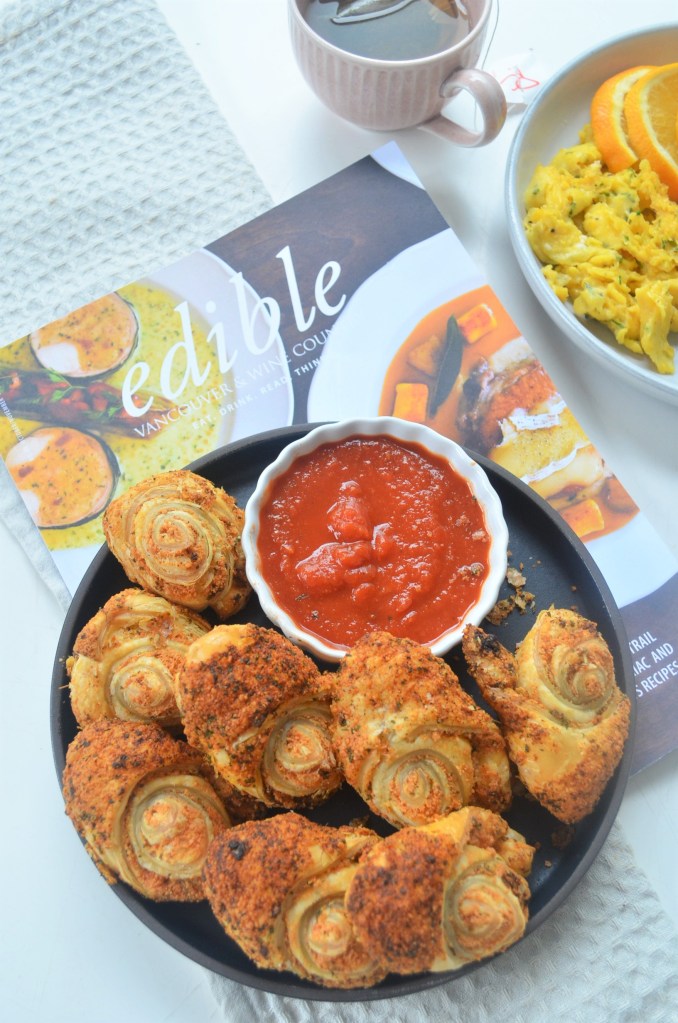 Garlic Parmesan Cheese Puff Pastry Bites Appetizer