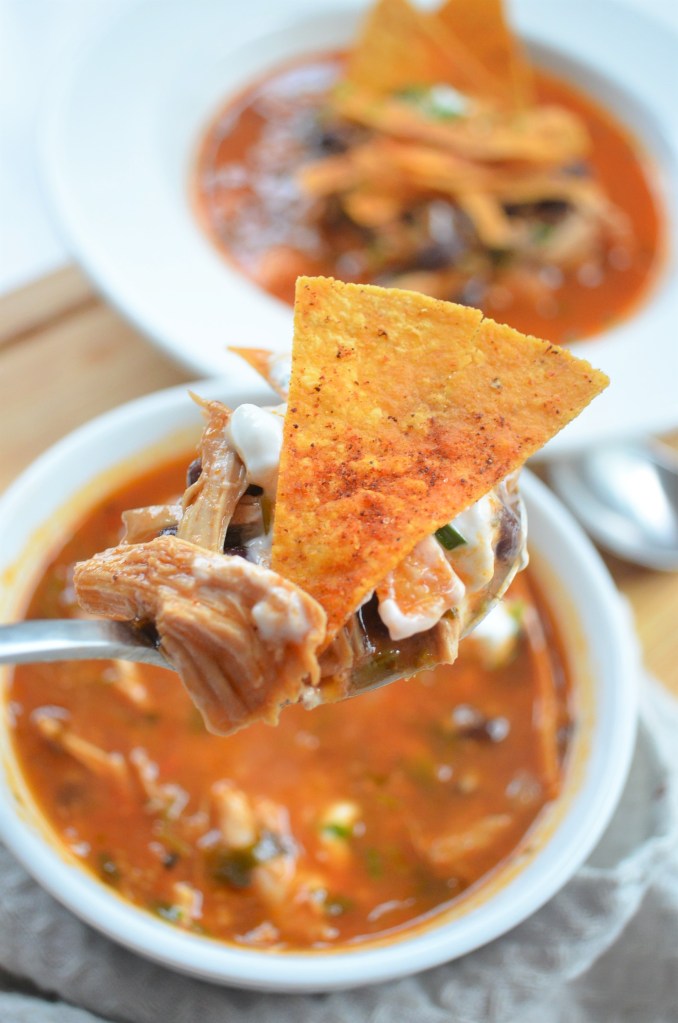 Homemade Black bean Tortilla Soup