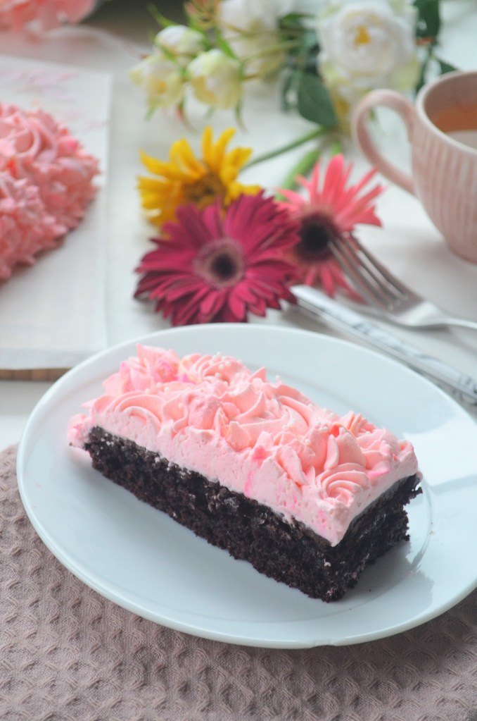 Valentines Cake with Chocolate Ganache and Whipped Cream Frosting By SweetNSpicyLiving