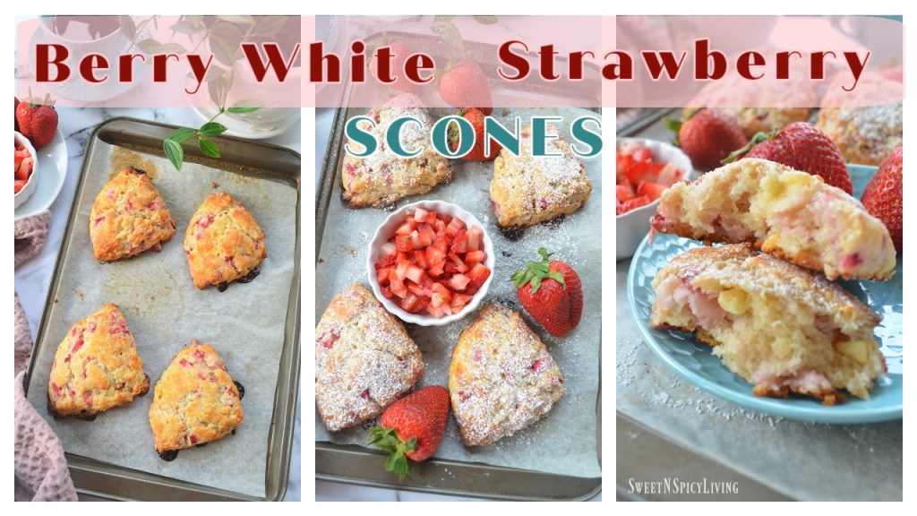 Strawberry White Chocolate Scones