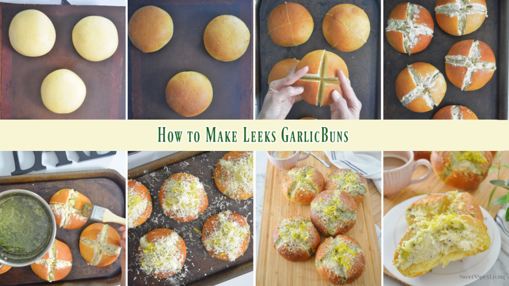 Small Batch Leeks & Garlic Cream Cheese Buns