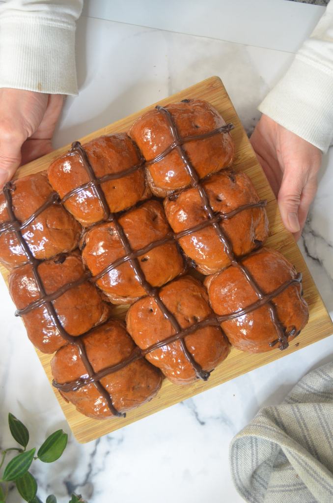 Triple Chocolate Hot Cross Buns