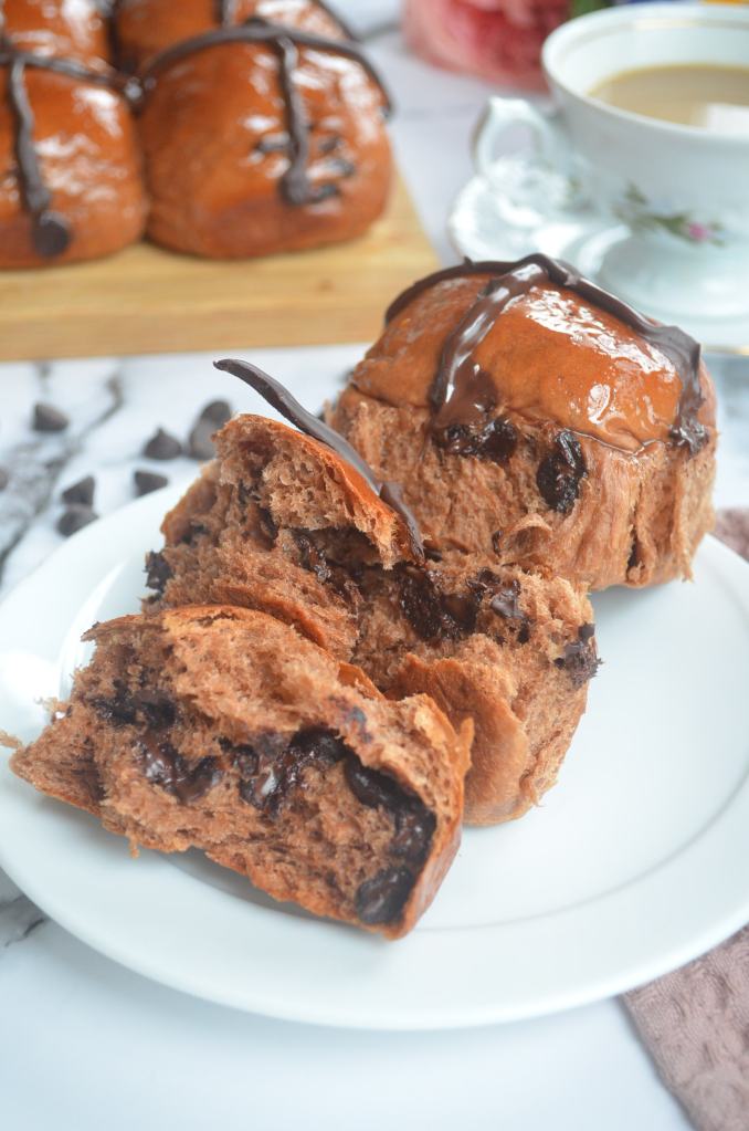 Triple Chocolate Hot Cross Buns By SweetNSpicyLiving