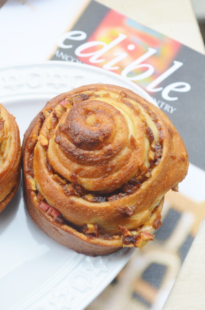 Small Batch Apple Butter Cinnamon Roll By SweetNSpicyLiving