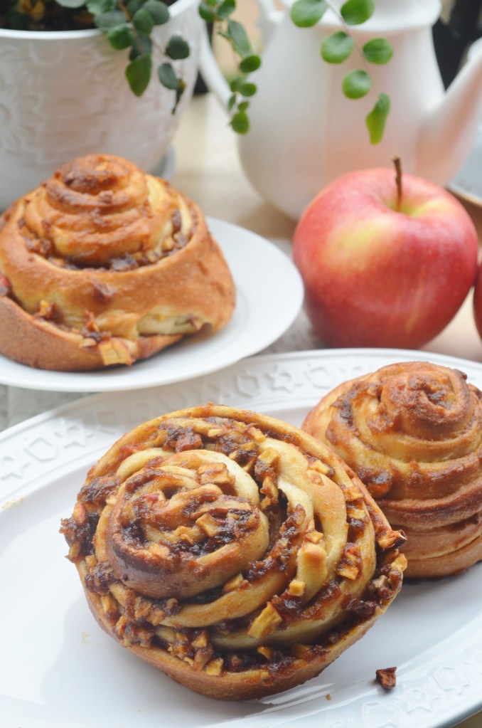 Small Batch Apple Butter Cinnamon Roll By SweetNSpicyLiving