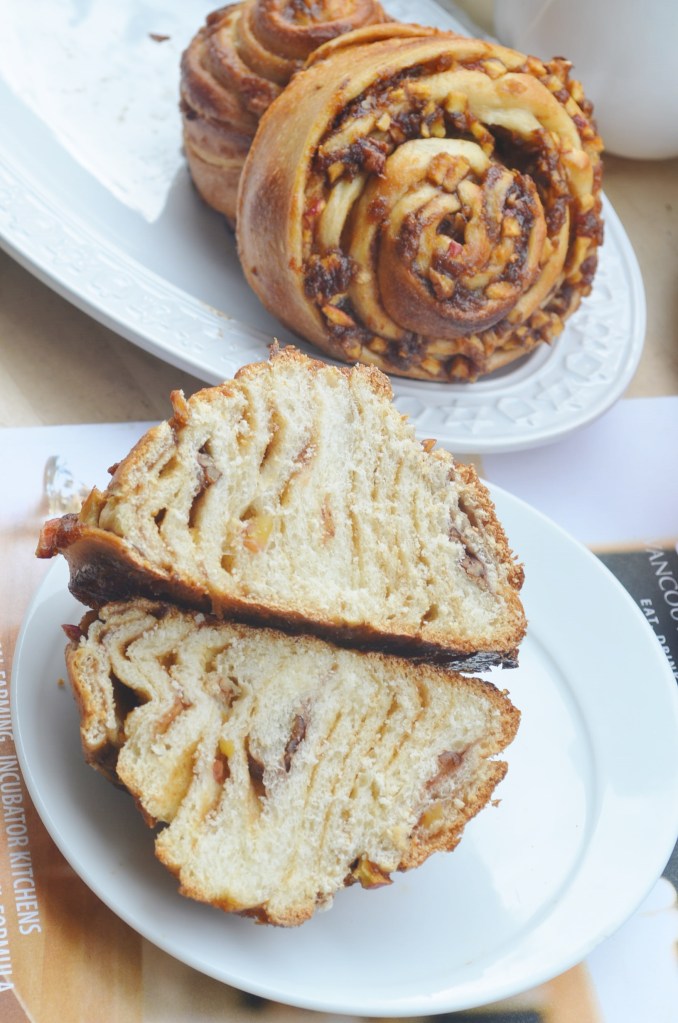 Small Batch Apple Butter Cinnamon Roll By SweetNSpicyLiving