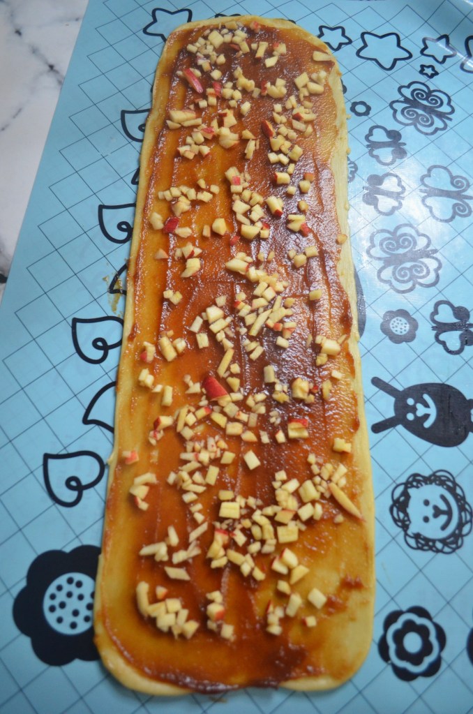 Small Batch Apple Butter Cinnamon Roll By SweetNSpicyLiving